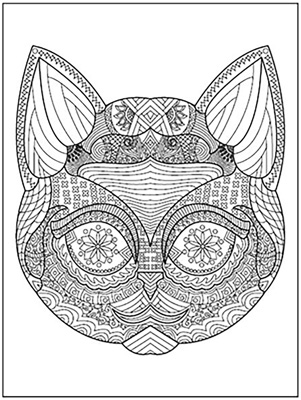 Cat Face Animal Mandala (Free PDF Download) - The Fox Click