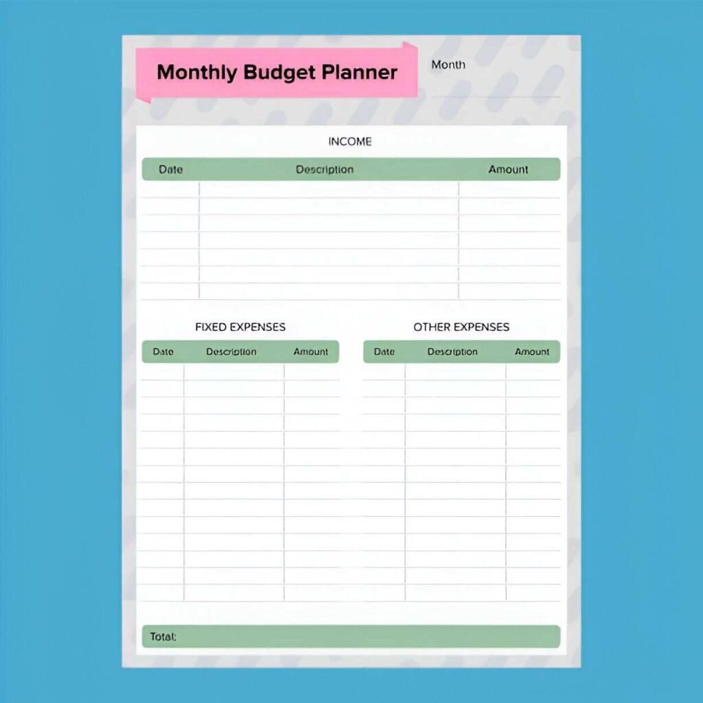Free Excel Template Download Monthly Household Budget Planner