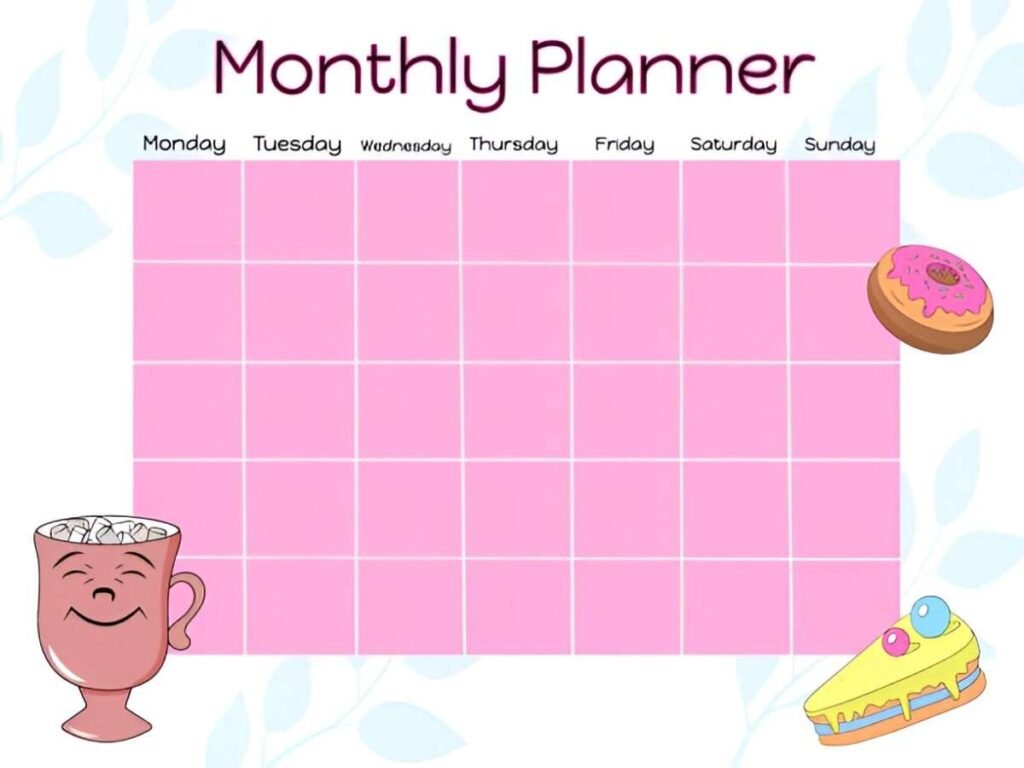 Free Excel Template Download Monthly Menu Planner