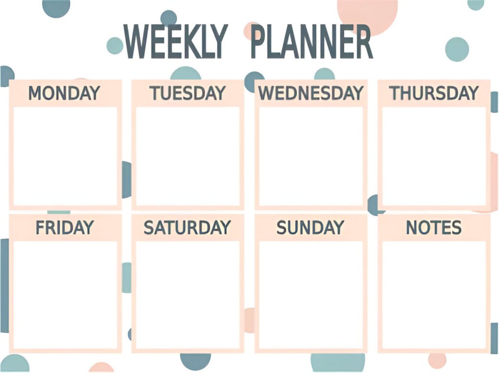 Printable Weekly Planner Excel Template