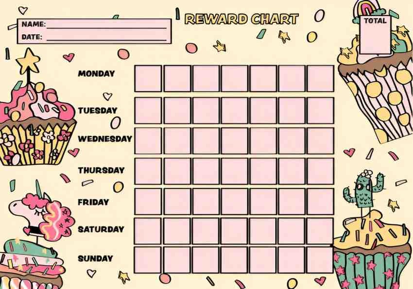 Reward Chart for Kids Excel Template