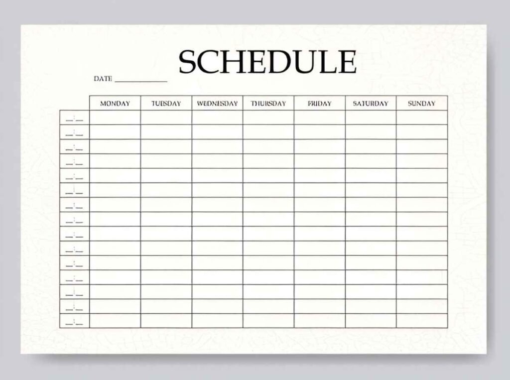 Schedule Template XLT Excel