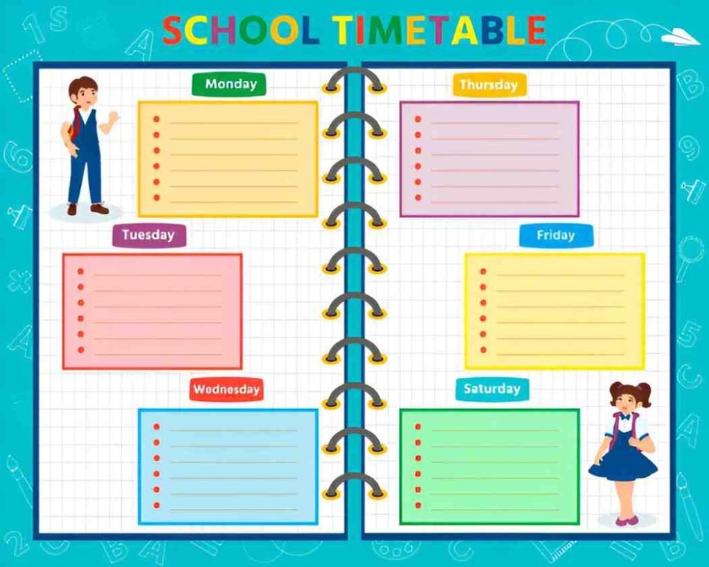 School Period Planner Excel Template