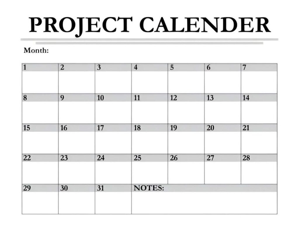 Yearly Project Management Gantt Chart Letter Template
