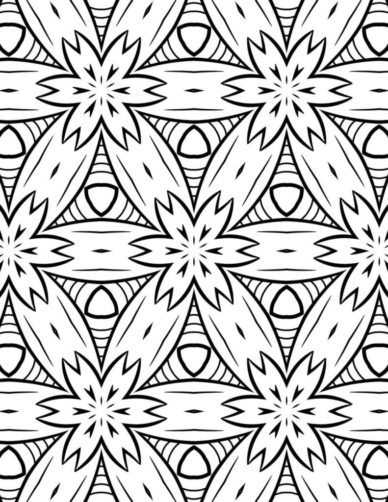 Free printable elegant floral mandala featuring symmetrical petals and flowing lines, perfect for adult coloring, relaxation, and creative projects.