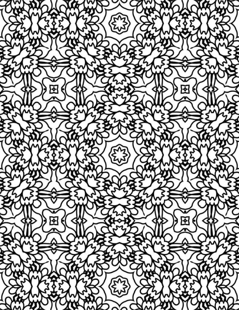 Free printable floral mandala, intricate blooming flower patterns, adult coloring page for relaxation