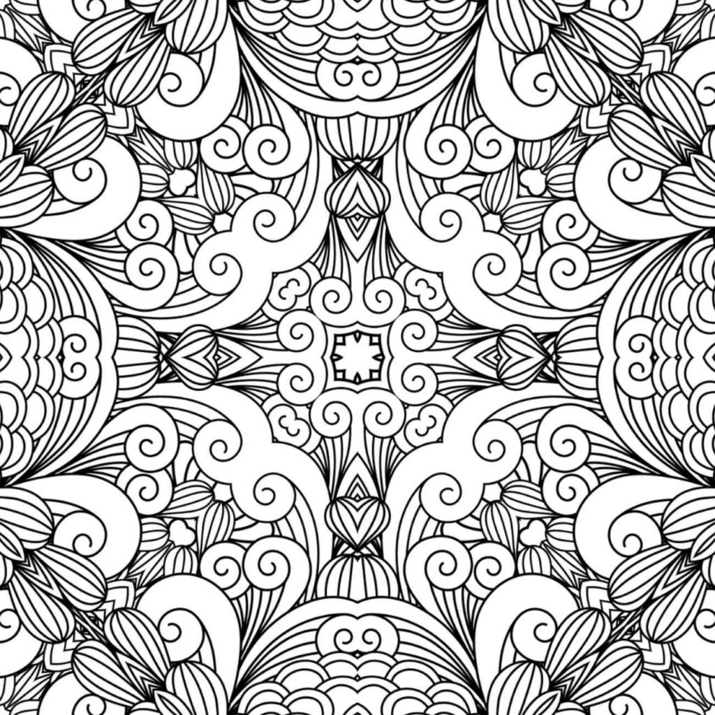 Intricate Swirls and Floral Mandala Art for Relaxation and Creativity