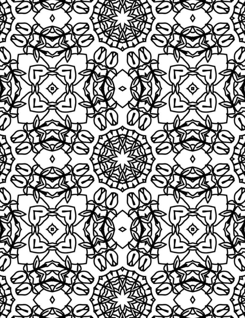 Free printable mandala coloring page with intricate floral and geometric patterns, perfect for stress relief and creative projects.