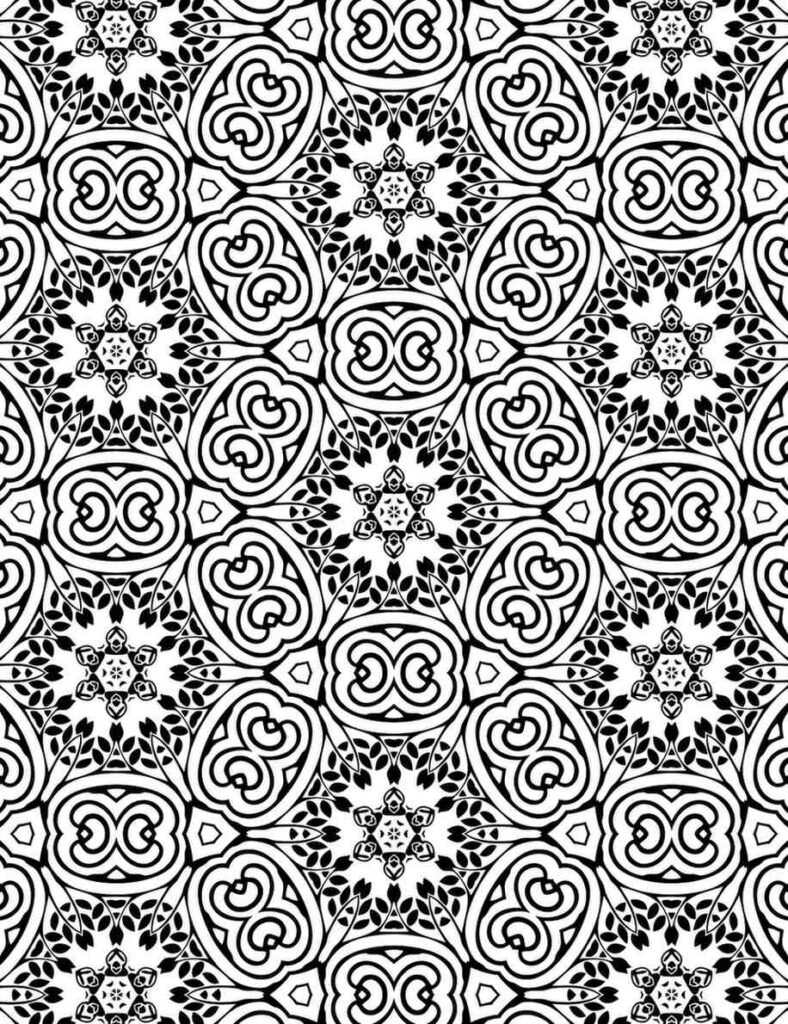 Free printable intricate floral medallion mandala with detailed patterns and delicate leaf accents for mindful coloring