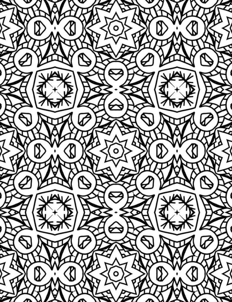 Whimsical Bloom intricate playful geometric mandala for adult and kids coloring