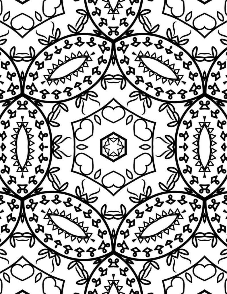 Intricate Heartleaf Mandala: Free Printable for Coloring and Mindfulness
