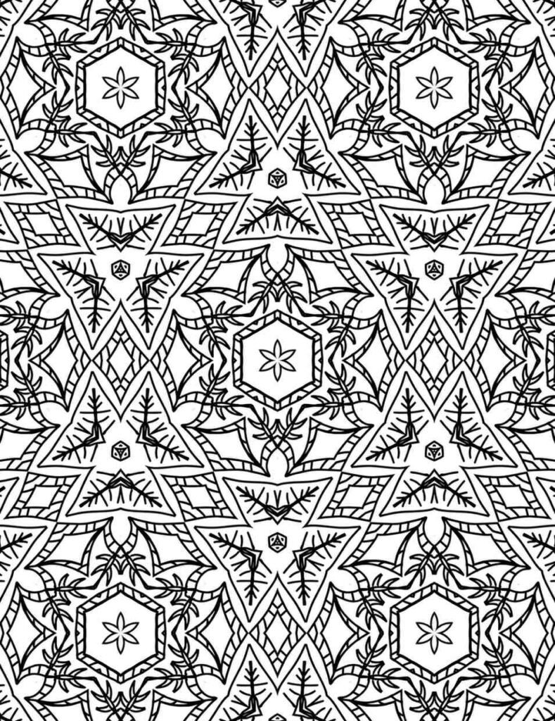 Intricate oceanic spiral mandala with wave and floral patterns for coloring and relaxation