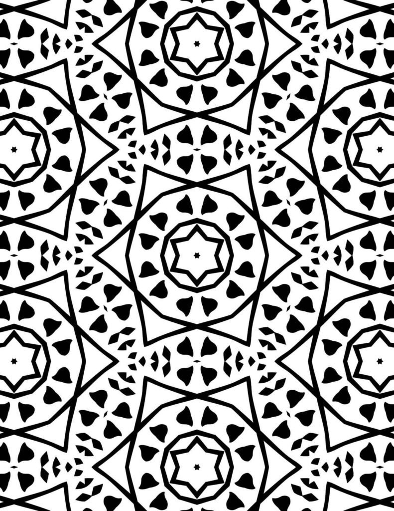Intricate pastel floral mandala with soft pink and lavender petals for coloring and meditation